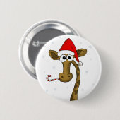 Badge Rond 5 Cm Girafe de Christmas (Devant & derrière)