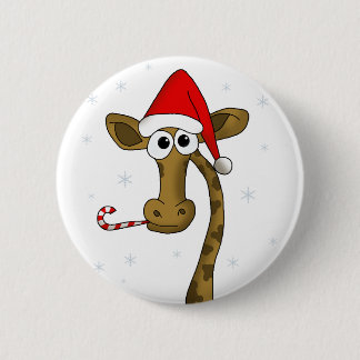 Badge Rond 5 Cm Girafe de Christmas