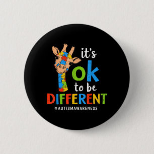 Badge Rond 5 Cm Girafe de sensibilisation à l'autisme différente P
