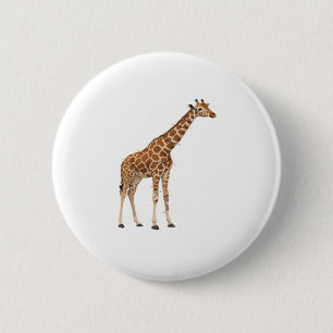 Badge Rond 5 Cm Girafe Enveloppée de Lumières de Noël Colorées Cla