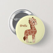 Badge Rond 5 Cm Girafe mignonne (Devant & derrière)