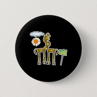 Badge Rond 5 Cm girafes au cœur mignon amoureux