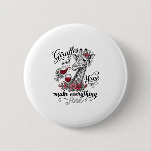 Badge Rond 5 Cm Girafes Et Vin Dessin De T-Shirt Gravure Vintage_1