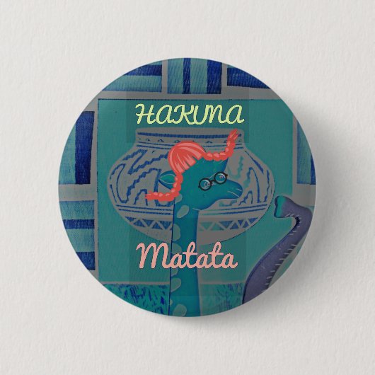 Badge Rond 5 Cm Giraffe Art Joueuse : Un Plaisir Africain (Devant)