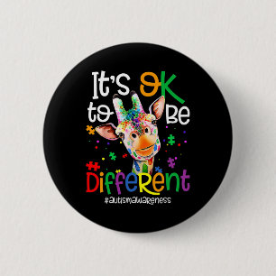Badge Rond 5 Cm Giraffe Ça va d'être une Sensibilisation sur l'aut