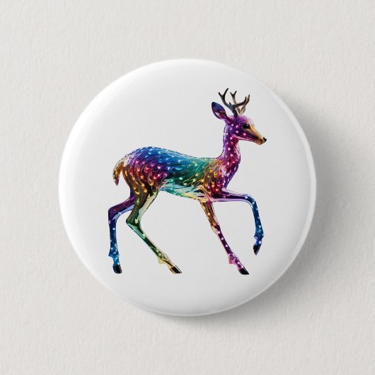 Badge Rond 5 Cm Giraffe colorée (Devant)