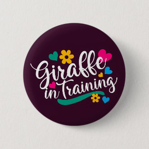 Badge Rond 5 Cm "Giraffe en formation" V2