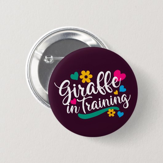 Badge Rond 5 Cm "Giraffe en formation" V2 (Devant & derrière)