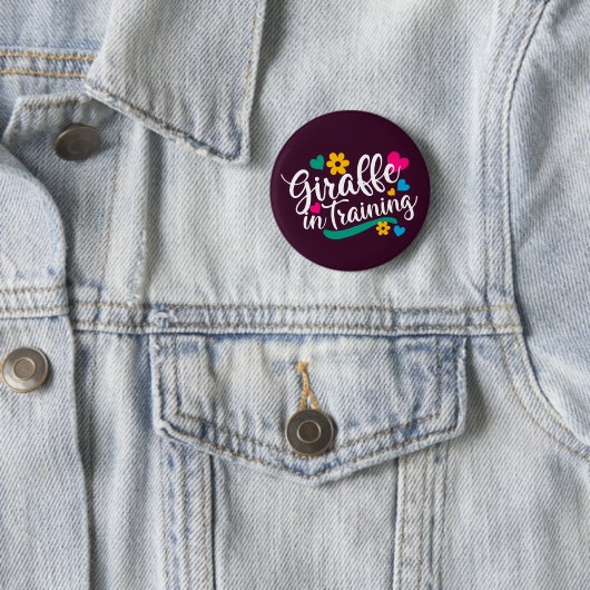 Badge Rond 5 Cm "Giraffe en formation" V2 (En situation)