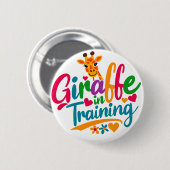 Badge Rond 5 Cm "Giraffe en formation" V2 (Devant & derrière)
