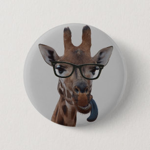 Badge Rond 5 Cm Giraffe geek
