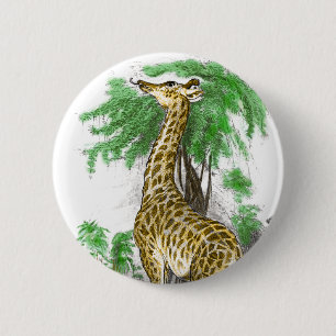 Badge Rond 5 Cm Giraffe Gifts