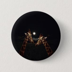 Badge Rond 5 Cm Giraffe Love In the Moonlight