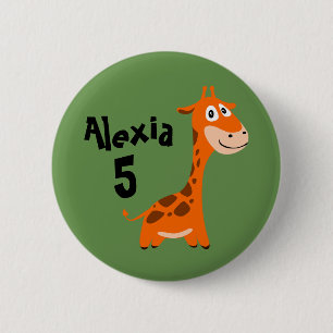 Badge Rond 5 Cm Giraffe personnalisée