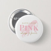 Badge Rond 5 Cm Girl Love Rose Forever Femme Silhouette et nom (Devant & derrière)