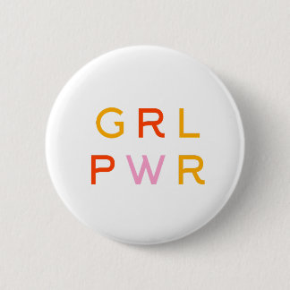 Badge Rond 5 Cm Girl Power | GRL PWR | Féministe moderne | Minimal