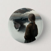 Badge Rond 5 Cm Girl with clouds (Devant)