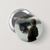 Badge Rond 5 Cm Girl with clouds (Devant & derrière)
