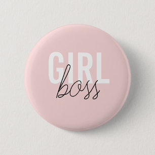 Badge Rond 5 Cm Girly blush typographiy script girl boss