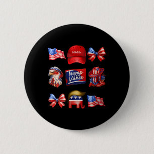 Badge Rond 5 Cm Girly Coquette Trump Vance 2024 Trump Girl Republi