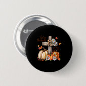 Badge Rond 5 Cm Give Thanks To The Lord Fall Pumpkin Thanksgiving  (Devant & derrière)