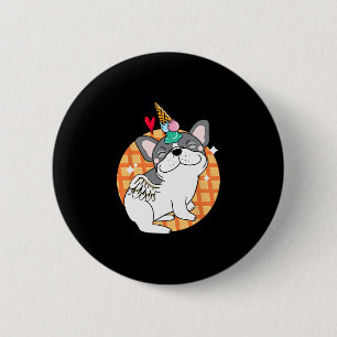 Badge Rond 5 Cm Glace Bouledogue Français Frenchie Anniversaire