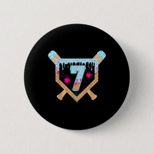 Badge Rond 5 Cm Glace de baseball qui dégouline Enfant de 7 ans 7è