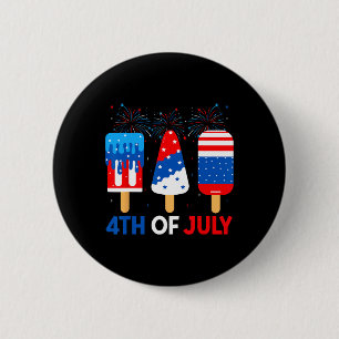 Badge Rond 5 Cm Glaces du 4 juillet drôles patriotiques drapeau am