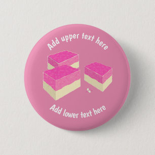Badge Rond 5 Cm Glacon de coco rose et blanc - Ajouter un Slogan