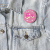 Badge Rond 5 Cm Glacon de coco rose et blanc - Ajouter un Slogan (En situation)