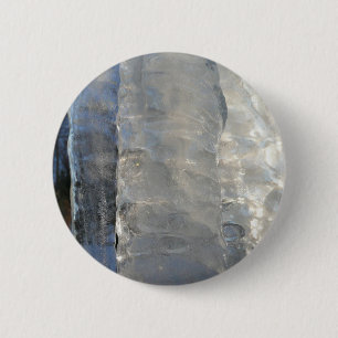 Badge Rond 5 Cm Glaçons Abstrait Bleu Photographie d'hiver