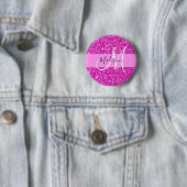 Badge Rond 5 Cm Glam Pink & Magenta Parties scintillant Étincelle (En situation)