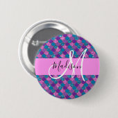 Badge Rond 5 Cm Glam Purple Sirène Parties scintillant Étincelles  (Devant & derrière)