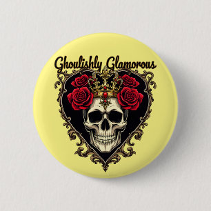 Badge Rond 5 Cm Glamour glacé, Halloween Design Élégant