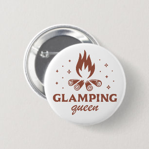Badge Rond 5 Cm Glamping fille reine drôle camping boho esthétique