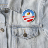 Badge Rond 5 Cm Gland d'Obama (En situation)