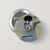 Badge Rond 5 Cm Glissière de râpe de fromage (Devant & derrière)