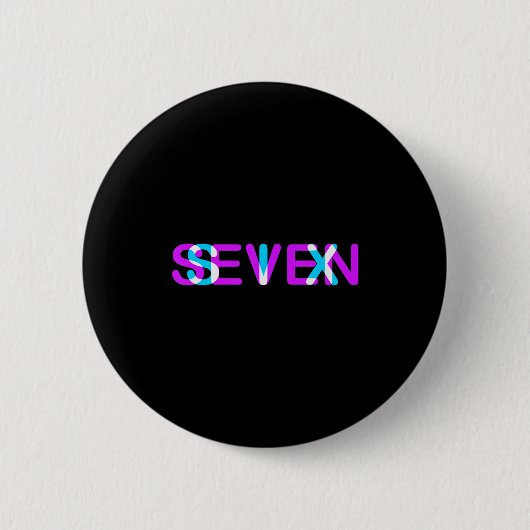 Badge Rond 5 Cm Glitch Optical Illusion Six Seven 6 7 Meme Gen Alp (Devant)