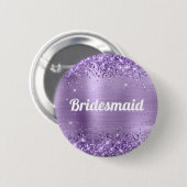 Badge Rond 5 Cm Glitter Lumière Purple Phuile Bridesmaid (Devant & derrière)