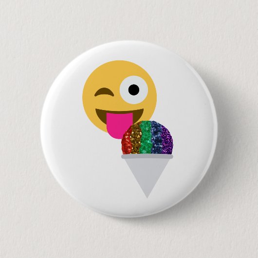 Badge Rond 5 Cm glitter wink emoji (Devant)