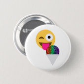 Badge Rond 5 Cm glitter wink emoji (Devant & derrière)