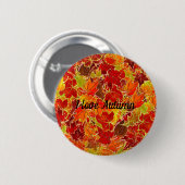 Badge Rond 5 Cm Glittery Fall Maple Feuilles (Devant & derrière)