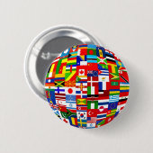 Badge Rond 5 Cm Globe de drapeau (Devant & derrière)