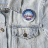 Badge Rond 5 Cm globe de neige d'obama (En situation)