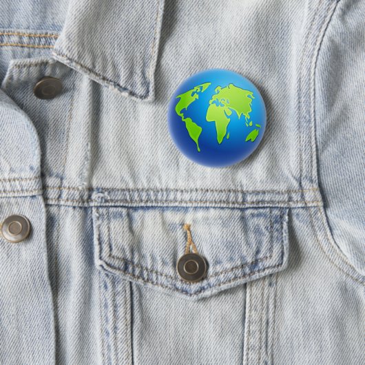 Badge Rond 5 Cm Globe du monde (En situation)