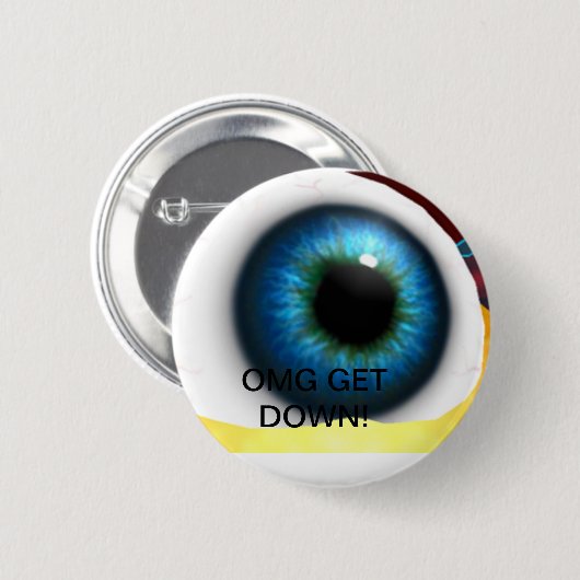 Badge Rond 5 Cm globe oculaire géant (Devant & derrière)