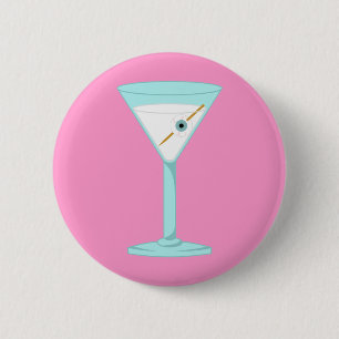 Badge Rond 5 Cm Globe oculaire humain Martini d'oeil en verre