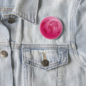 Badge Rond 5 Cm Globe rose (En situation)