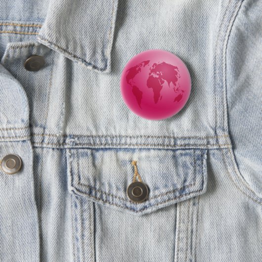 Badge Rond 5 Cm Globe rose (En situation)
