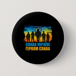 Badge Rond 5 Cm Gloire à l'Ukraine Gloire aux héros Gloire